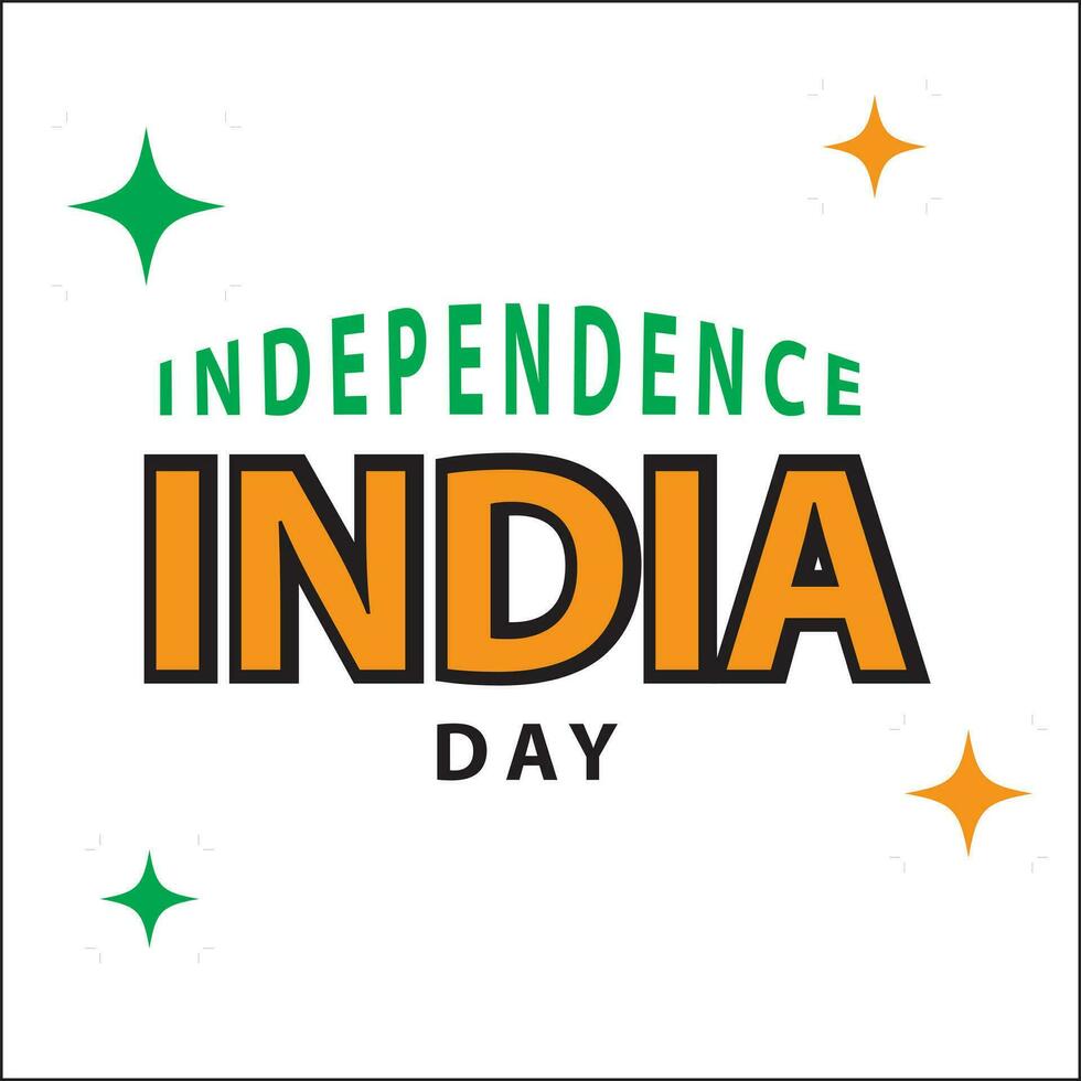 india independence day text illustration vector design and sparkle elements. suitable for logos, greeting cards, posters, stickers, t-shirt designs, websites.