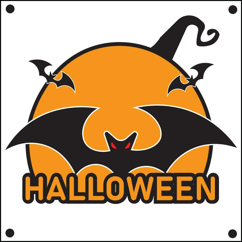 halloween illustration vector design with three black bats and moon. suitable for logo,poster,web,t-shirt design,sticker,company,concept,wallpaper,smartphone,post.