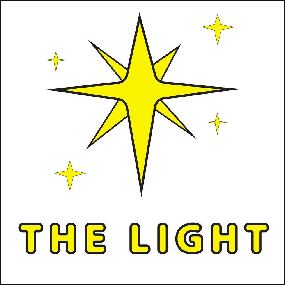 the light logo illustration vector design with twinkling light yellow color. suitable for posters, logos, t-shirt designs, websites, stickers, concepts, posters, advertisements, icons.