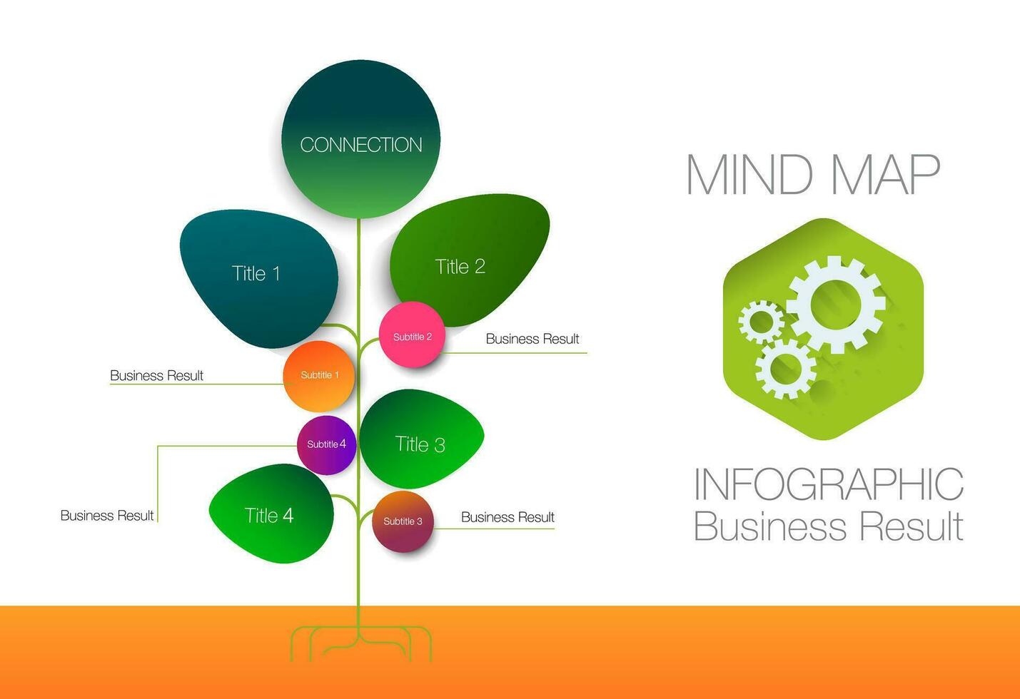 tree shape mind map infographic connection and chart table for , digital marketing diagram framework vision, percentage, design for business concept. vector