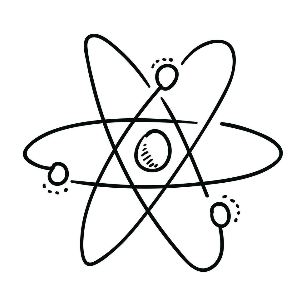 Vector atom black icon on white bakground vector