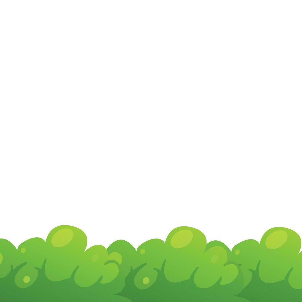 Vector cartoon bushes green garden decorative hedge and forest shrubs with leaves vector isolated