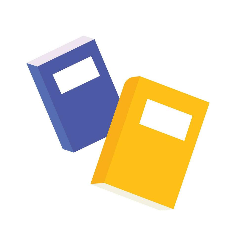 Vector two books icon in isometric 3d style on a white background