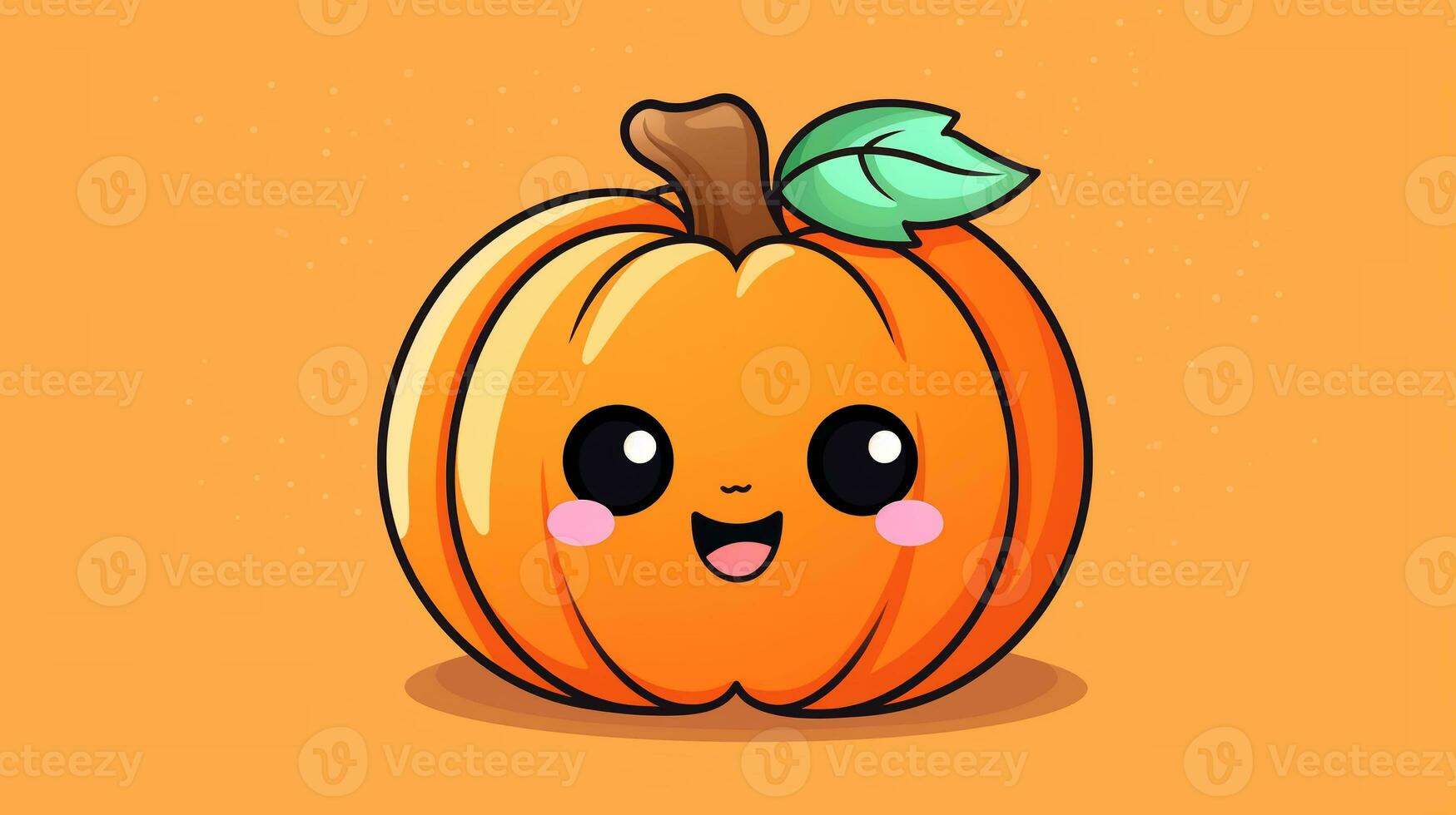 Cute Cartoon Pumpkin. Playful Harvest Charm and Halloween Event, Ideal for Seasonal Events photo