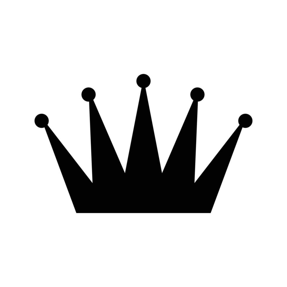 Vector flat design crown silhouette on white