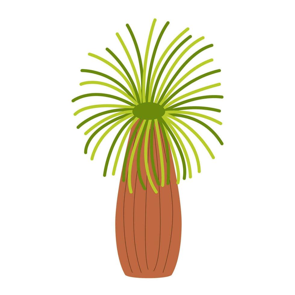 Vector picture of cartoon grass tree isolated on white background.