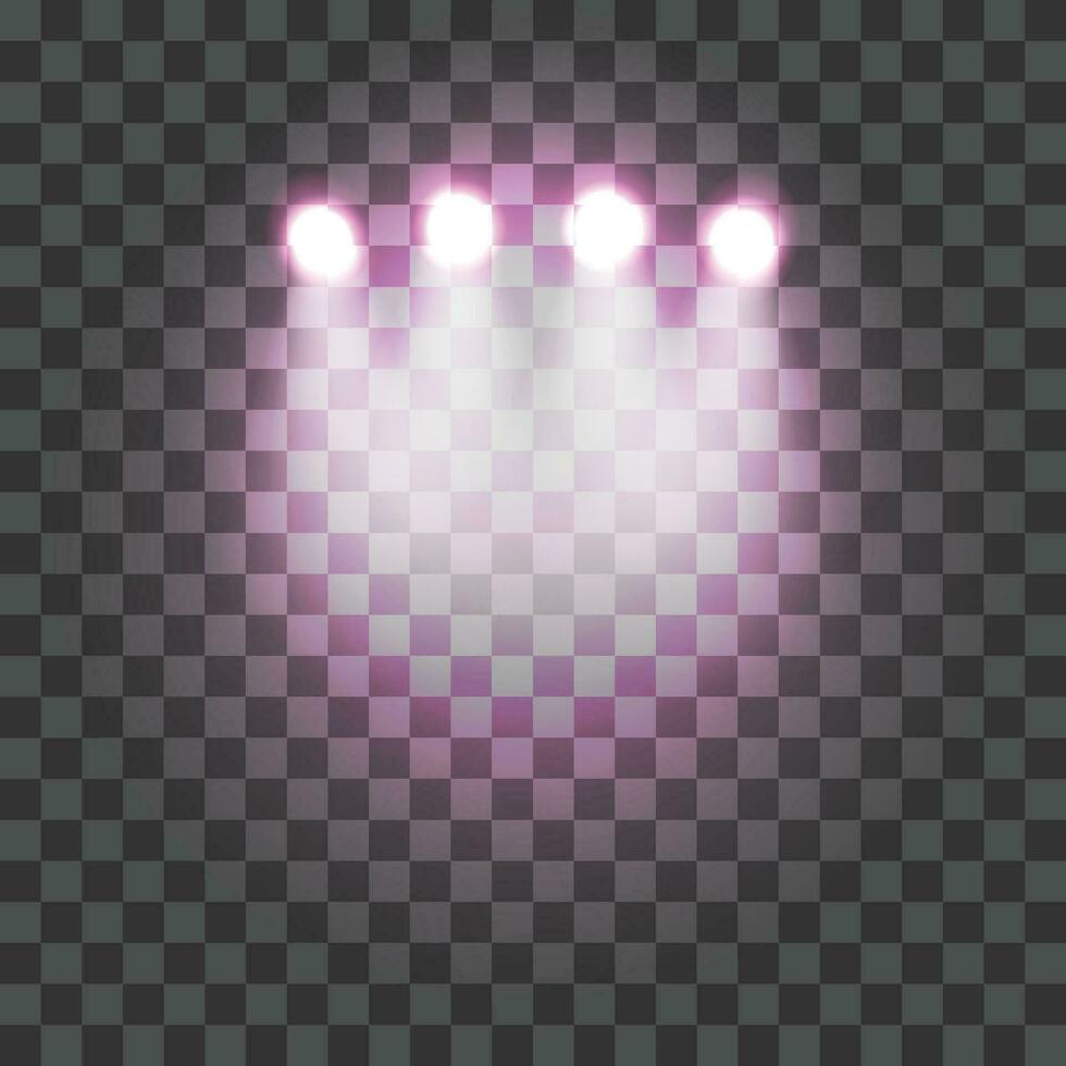 Vector white lights beams meet banner