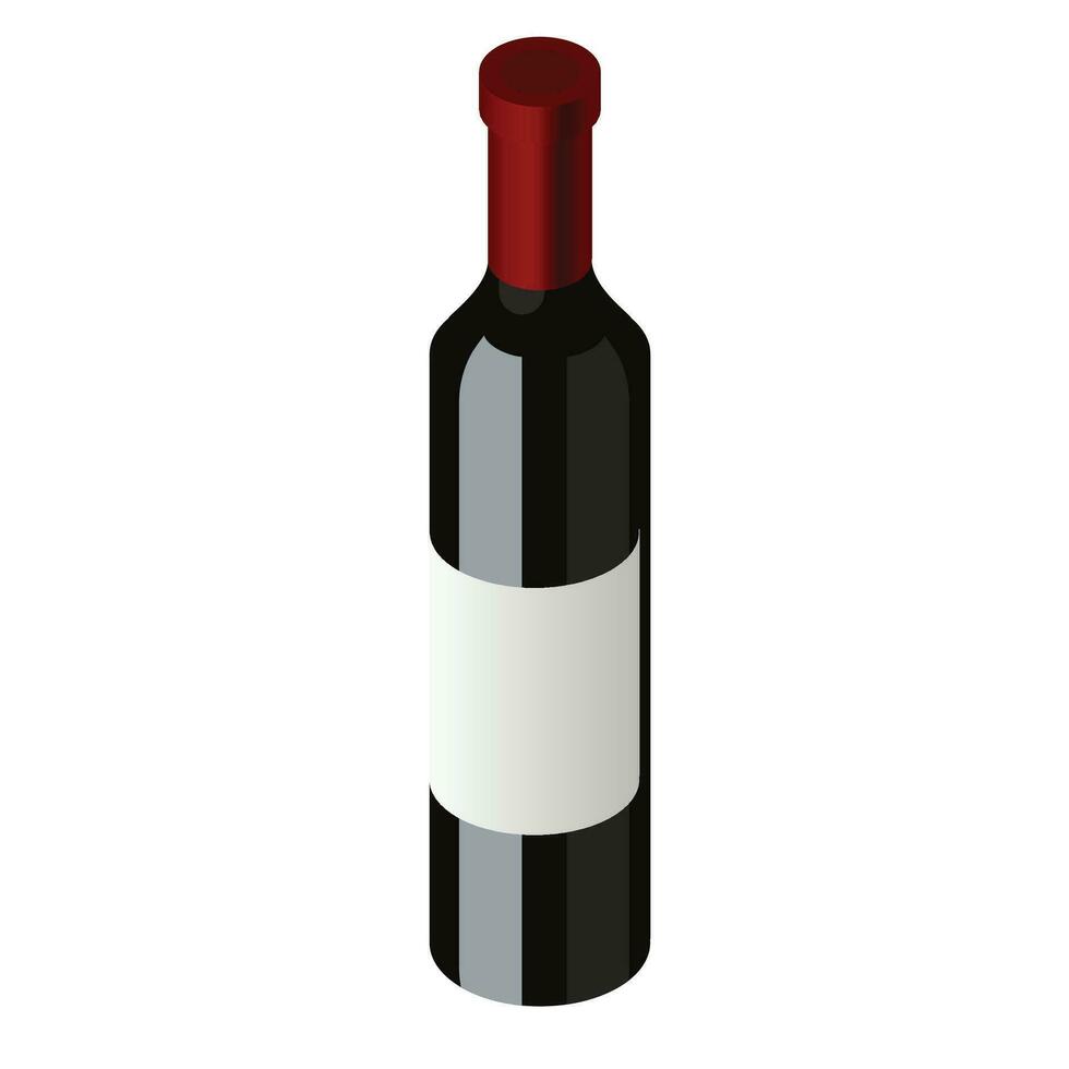 vector wine bottles on white background