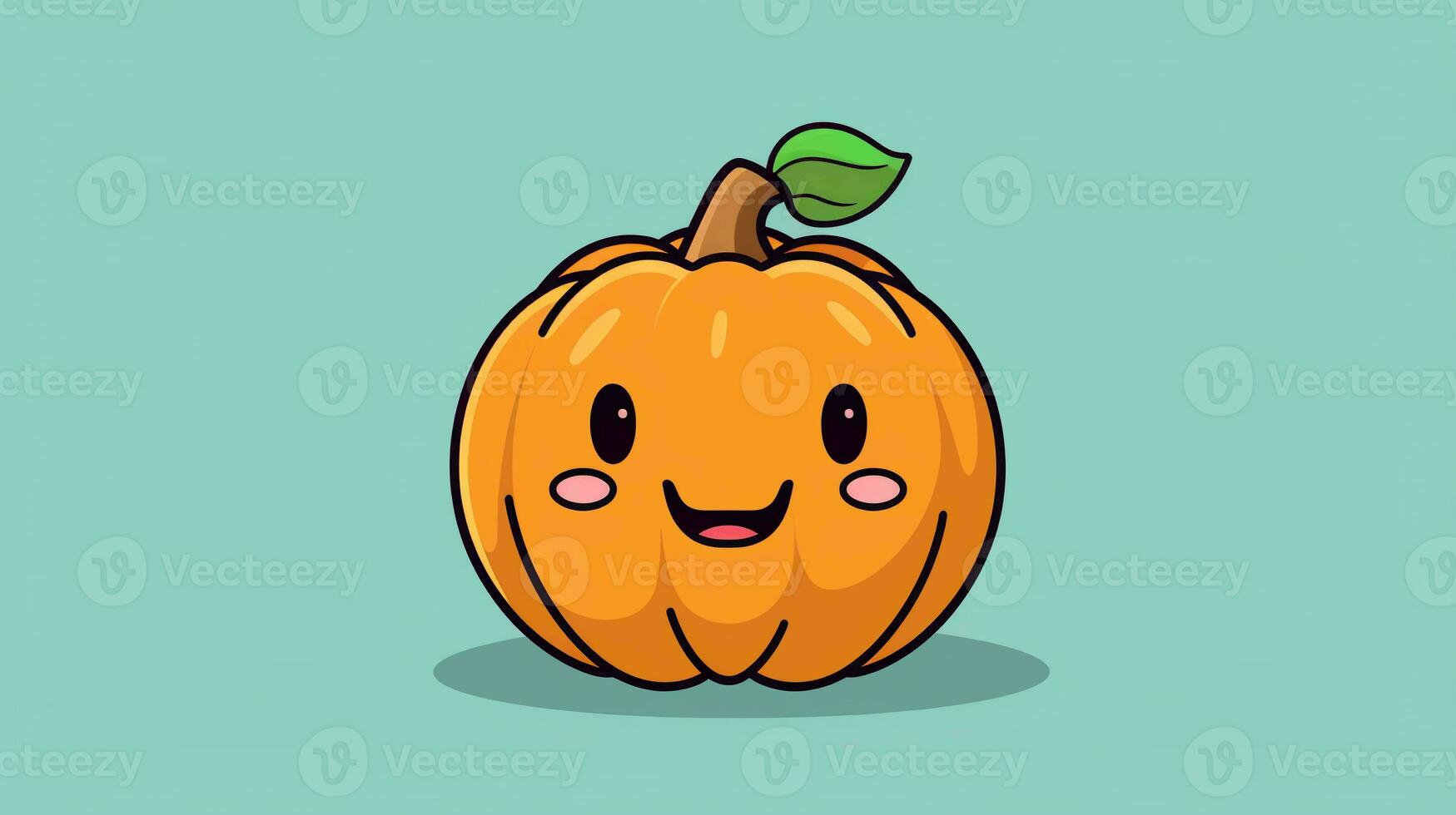 Cute Cartoon Pumpkin. Playful Harvest Charm and Halloween Event, Ideal for Seasonal Events photo