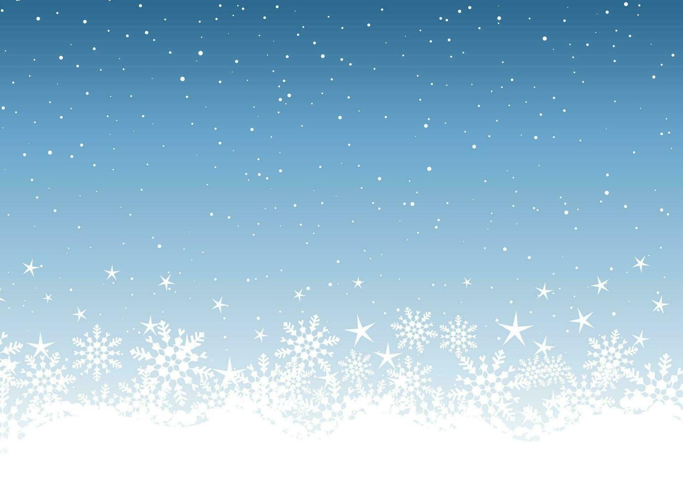 fondo navideño de copos de nieve y estrellas vector