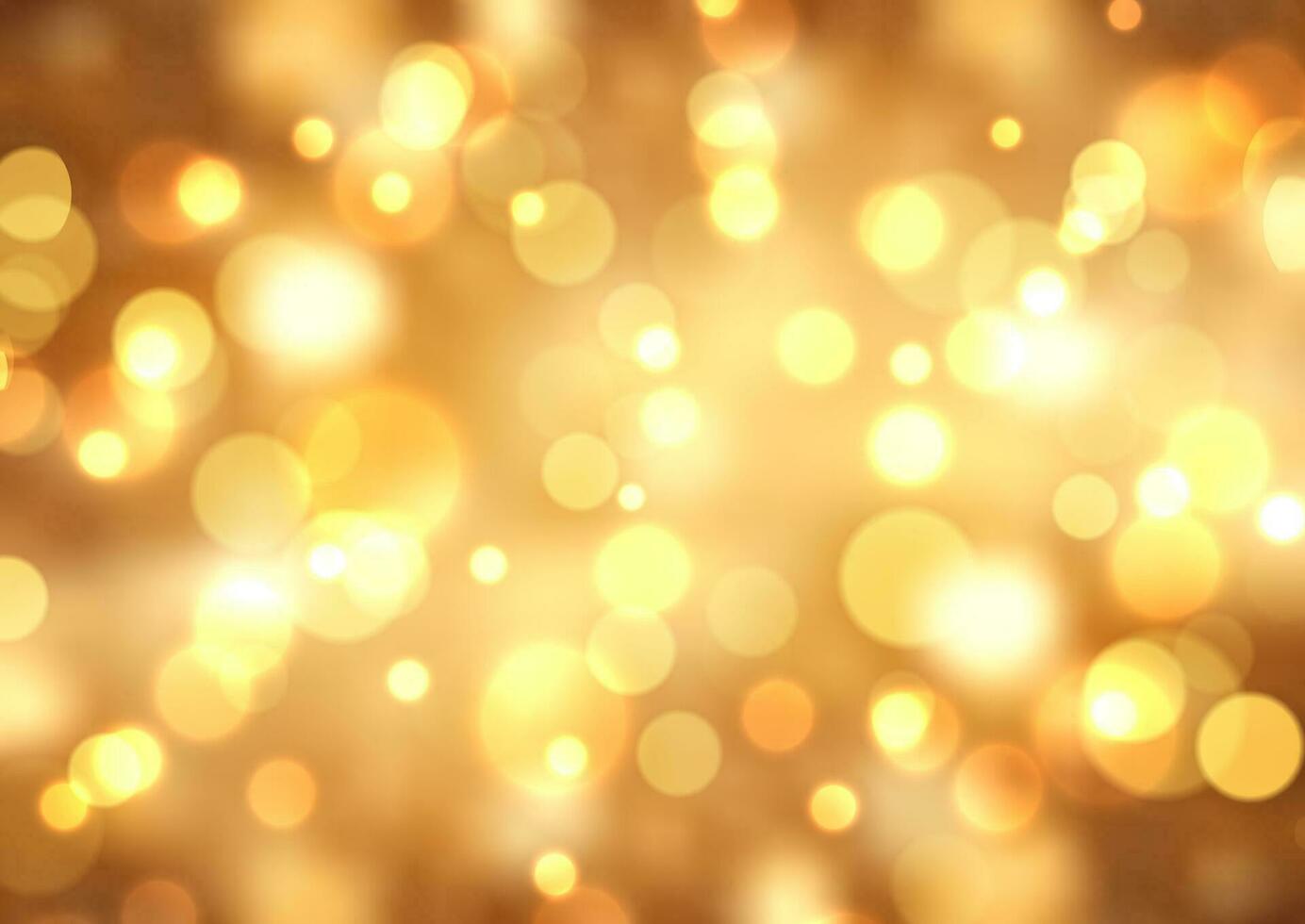 Christmas background with gold bokeh lights design vector