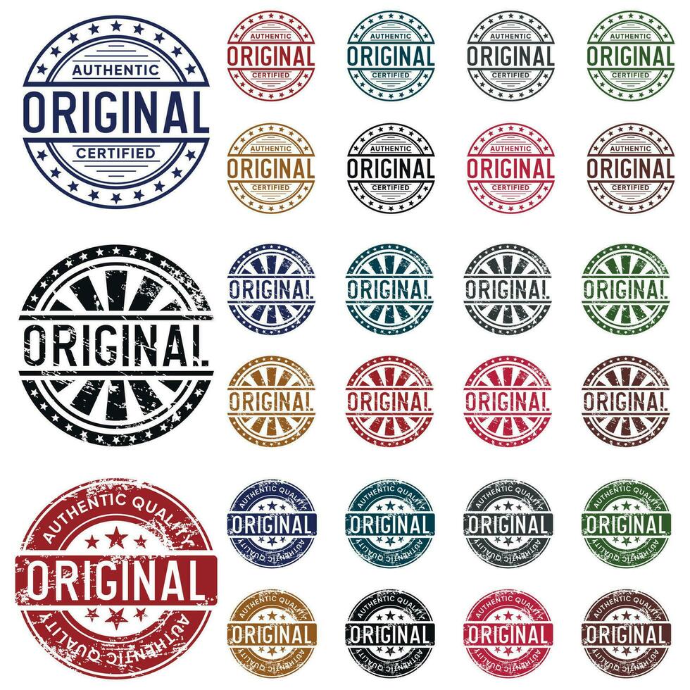 Collection of original rubber seal stamp vector designs