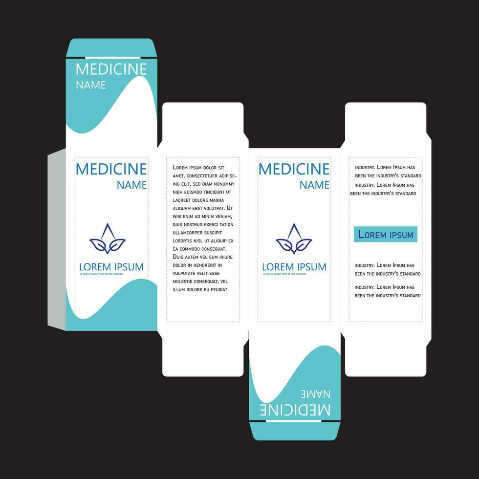 Medicine package design with template vector