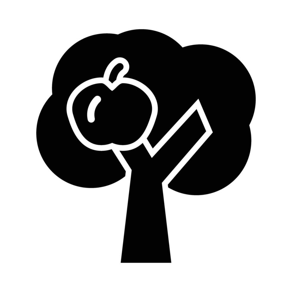 Apple Tree Vector Glyph Icon For Personal And Commercial Use.