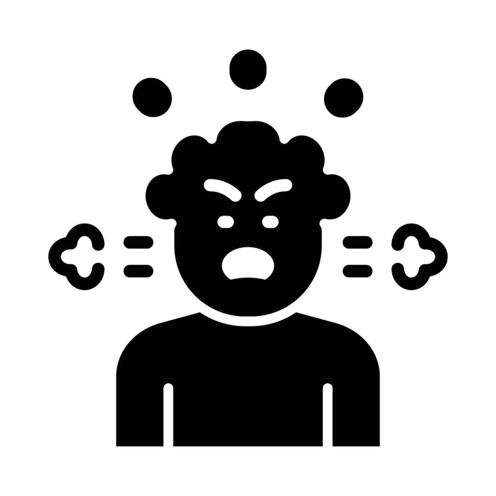 Anger Management Vector Glyph Icon For Personal And Commercial Use.