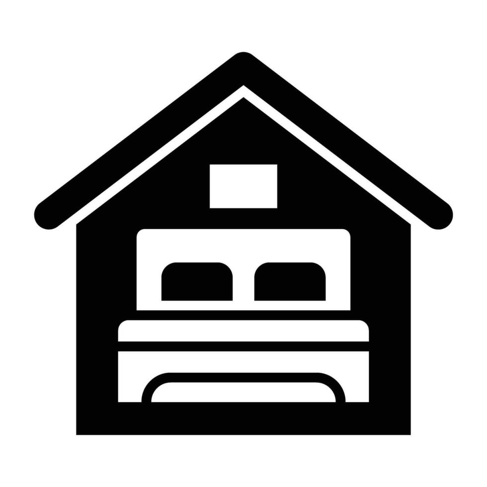 Accommodation Vector Glyph Icon For Personal And Commercial Use.