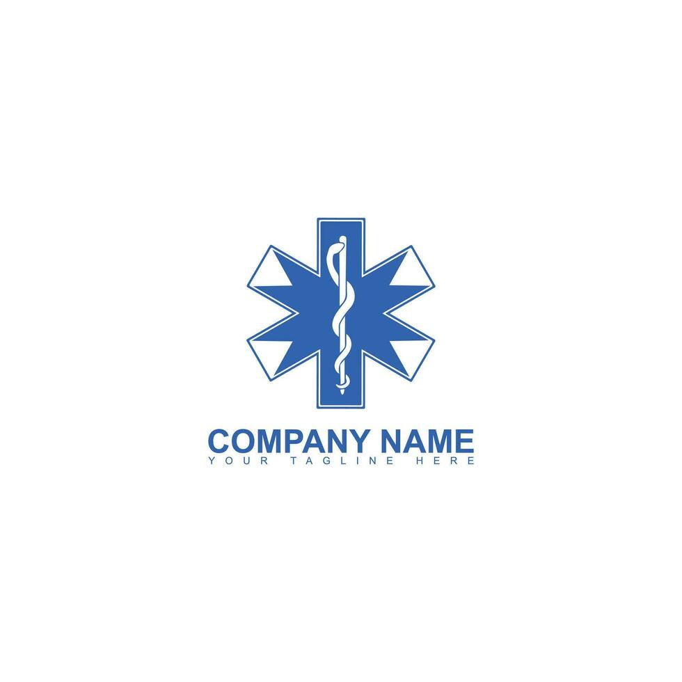 Medicine logo with snake vector illustration isolated on white background