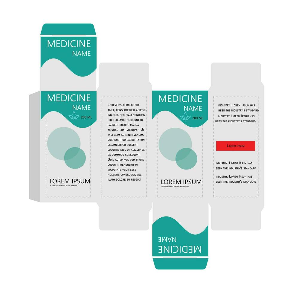 medicina paquete diseño con modelo vector