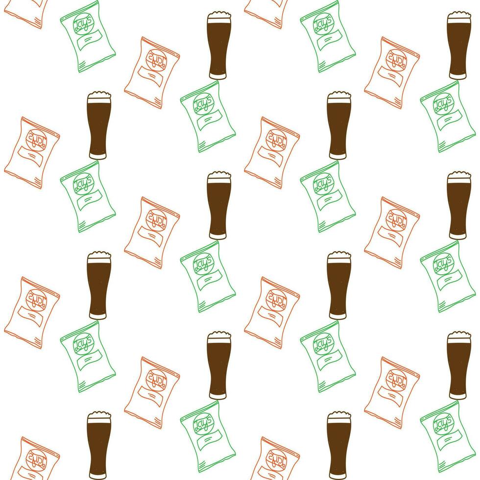 Free vector modern set of hand drawn patterns for oktoberfest design