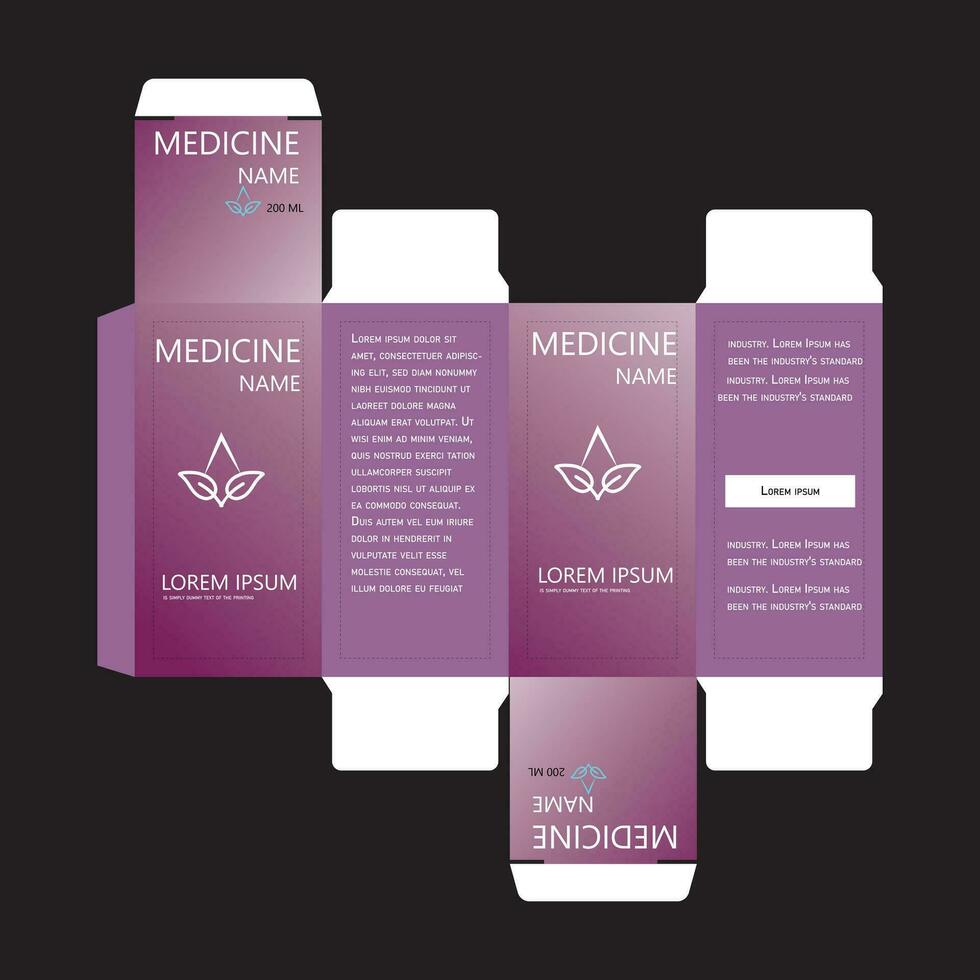 Medicine package design with template vector