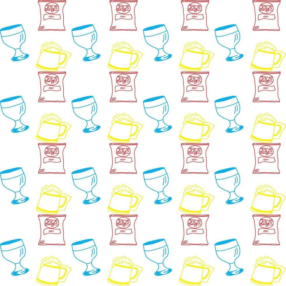 Free vector modern set of hand drawn patterns for oktoberfest design