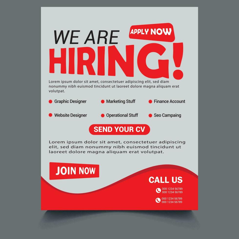 Vector hiring poster and flyer template