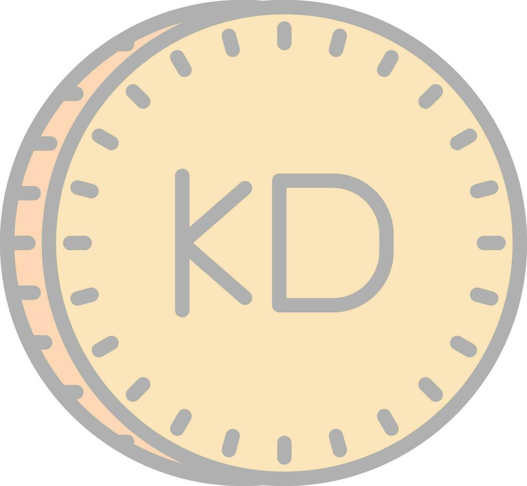 kuwaiti dinar vector icono diseño