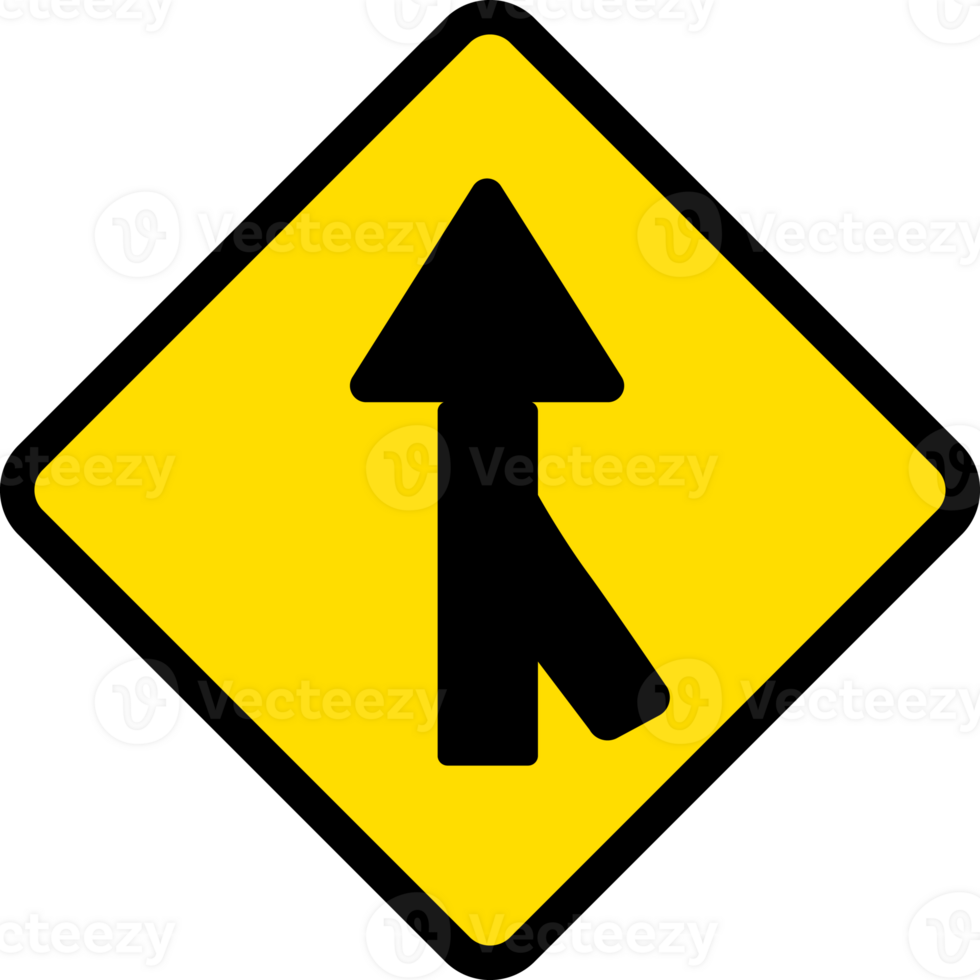 Lanes merging right, Road signs, warning signs icons. png