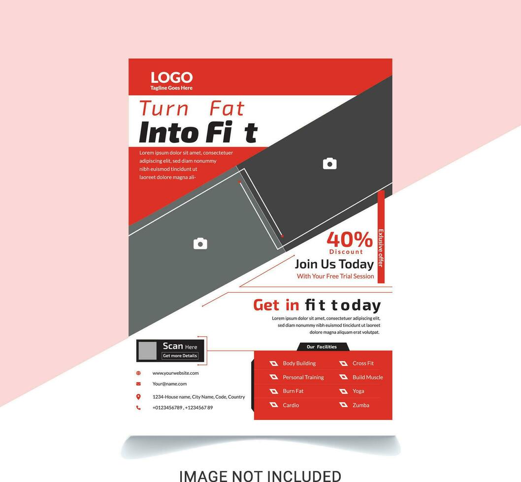 Gym or Sports Flyer and poster template vector