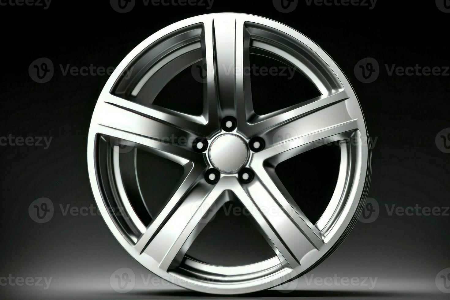 Titanium car wheel star. Generate Ai photo