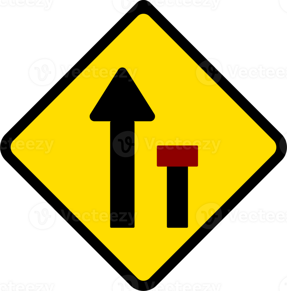 Right lane ends, Road signs, warning signs icons. 29245833 PNG