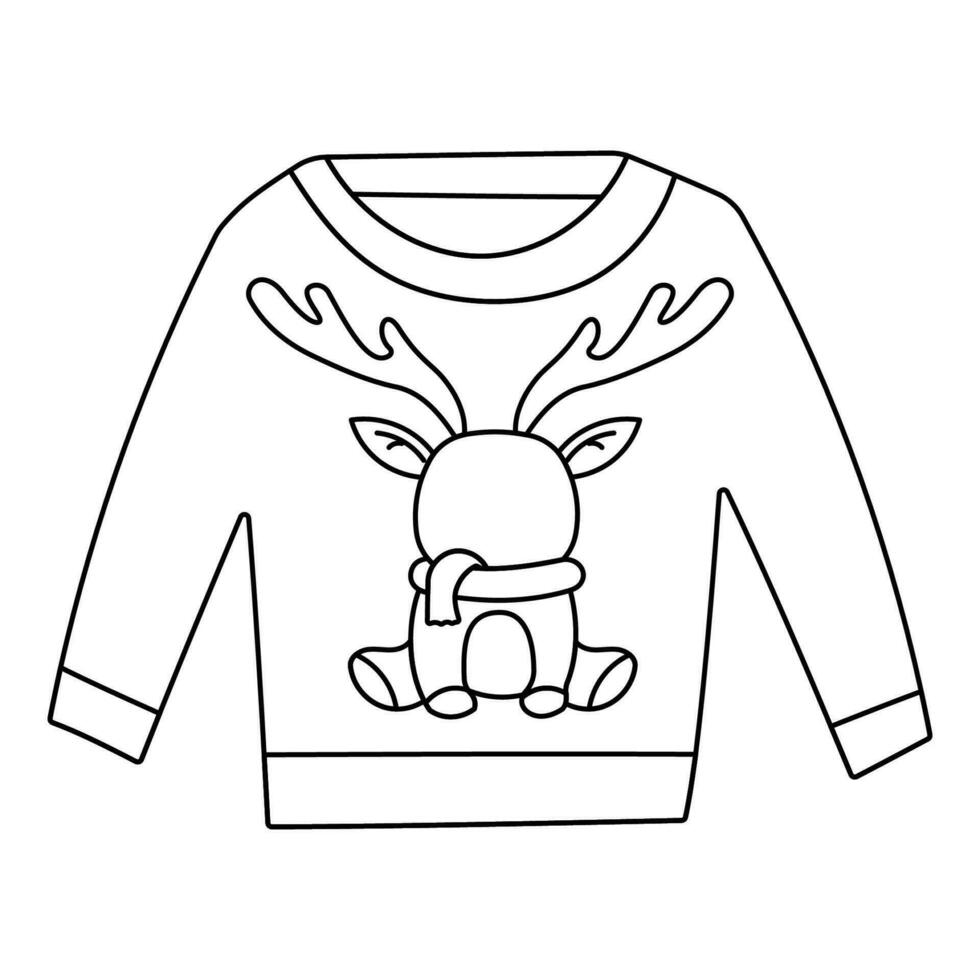 sweater christmas clothes style warm line doodle vector