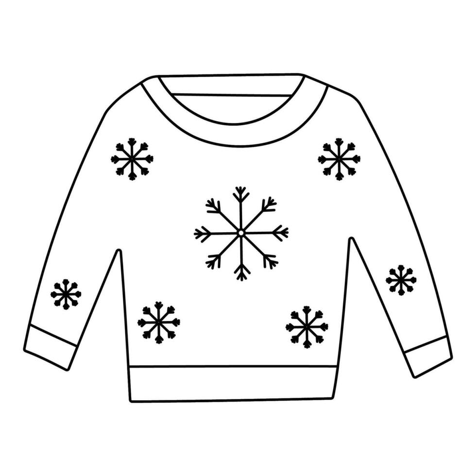 sweater christmas clothes style warm line doodle vector