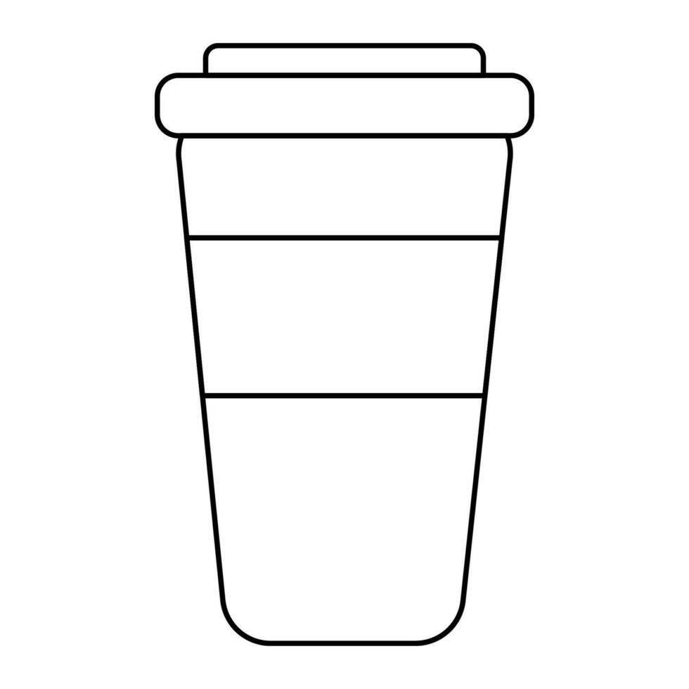 glass drink coffee hot line alcohol drink vector