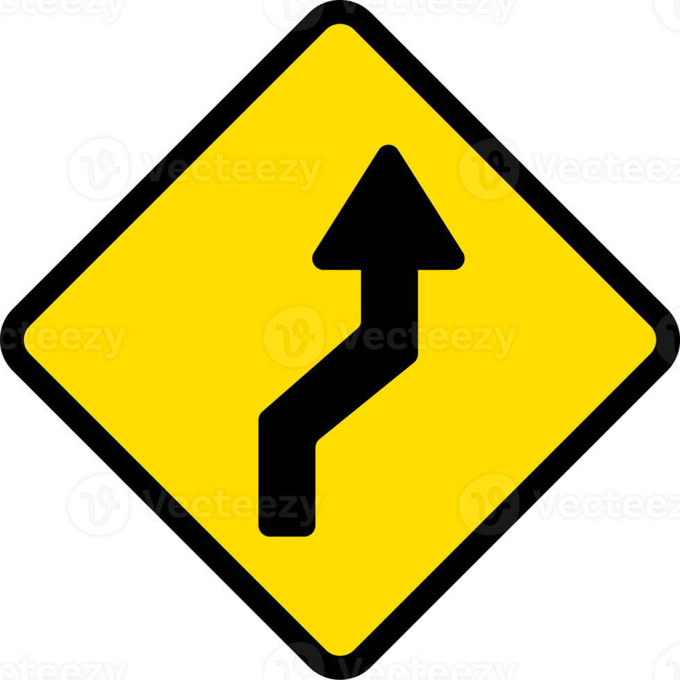 Duplo curva, primeiro para certo, estrada sinais, Atenção sinais ícones. png