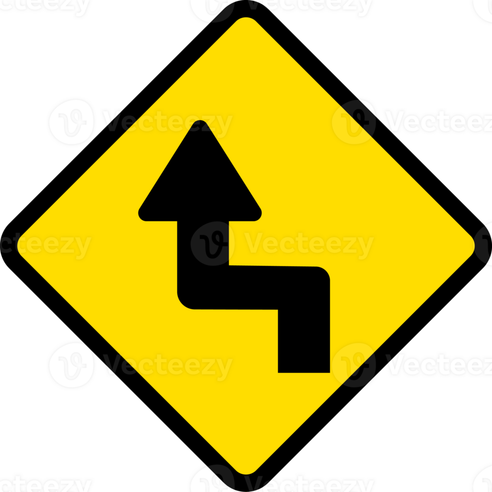 Sharp double curve, first to left, Road signs, warning signs icons. png