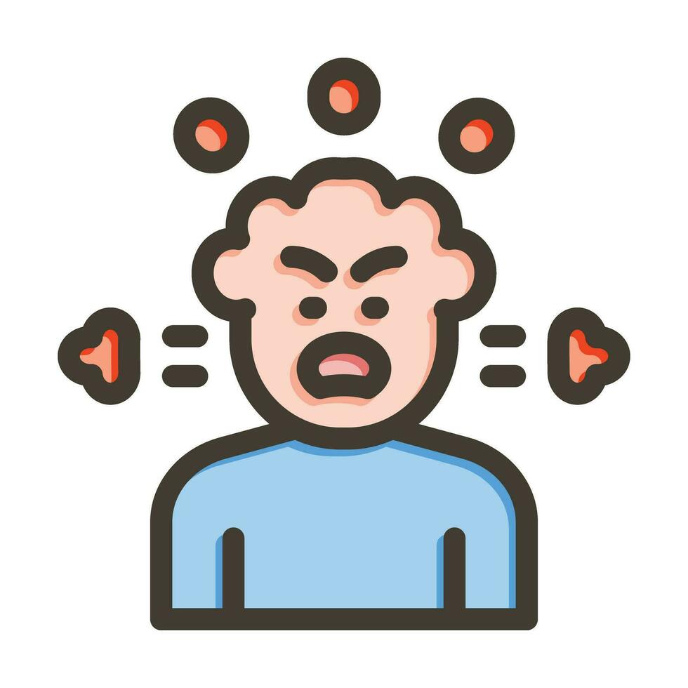 Anger Management Vector Thick Line Filled Colors Icon For Personal And Commercial Use.