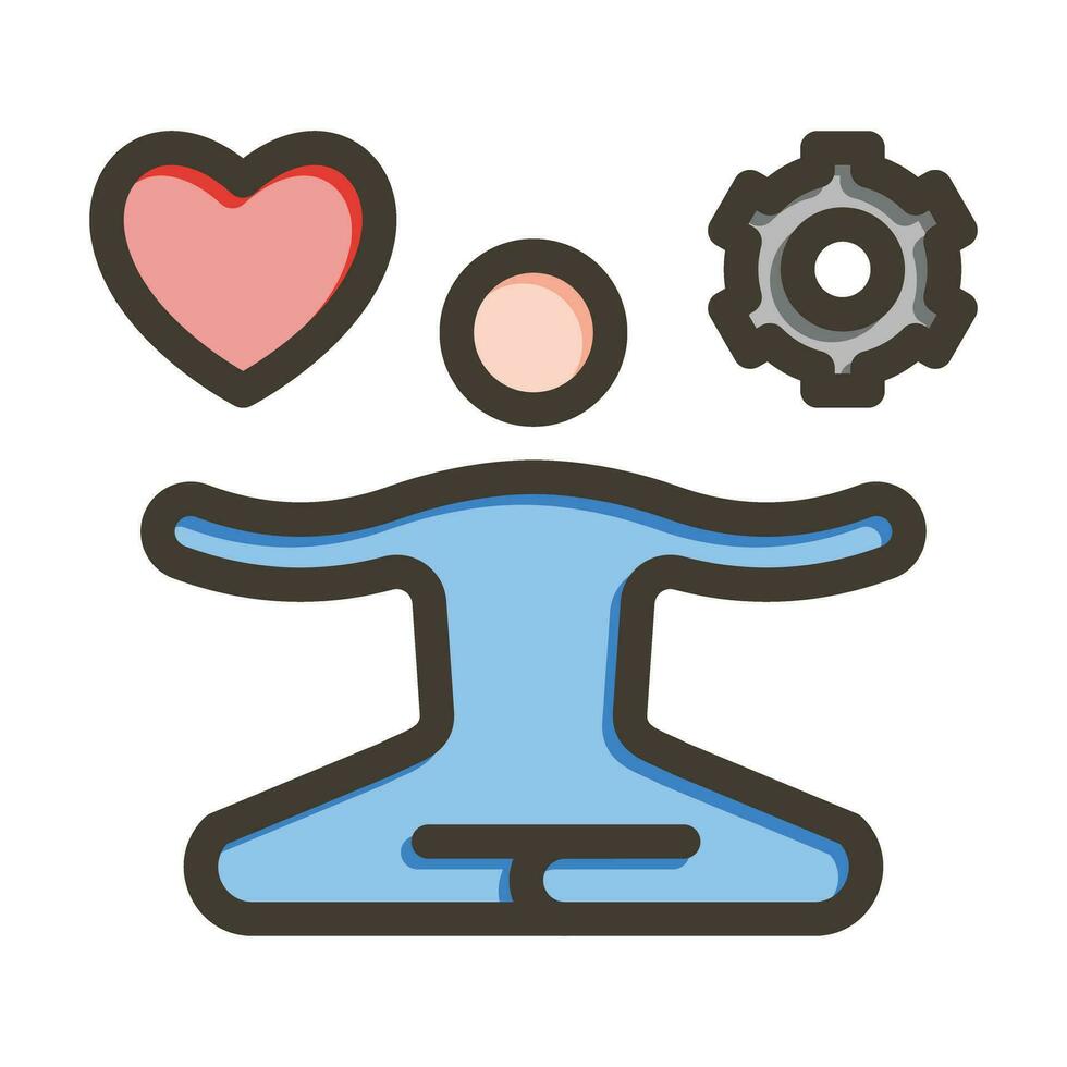 Stress Management Skills Vector Thick Line Filled Colors Icon For Personal And Commercial Use.