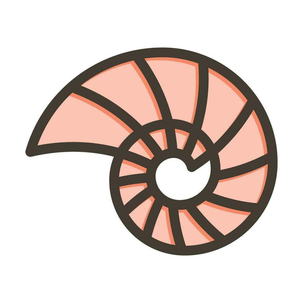 espiral cáscara vector grueso línea lleno colores icono para personal y comercial usar.