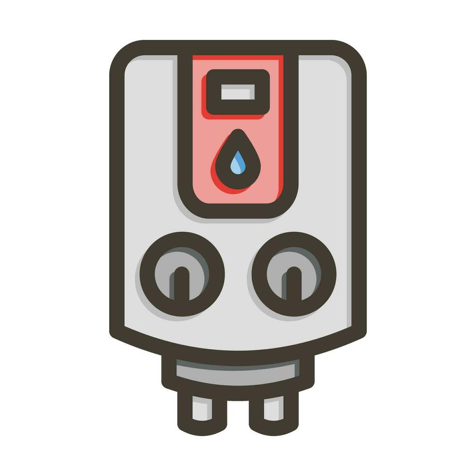 Water Boiler Vector Thick Line Filled Colors Icon For Personal And Commercial Use.