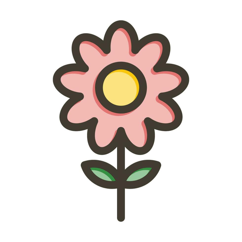 Blossom Vector Thick Line Filled Colors Icon For Personal And Commercial Use.