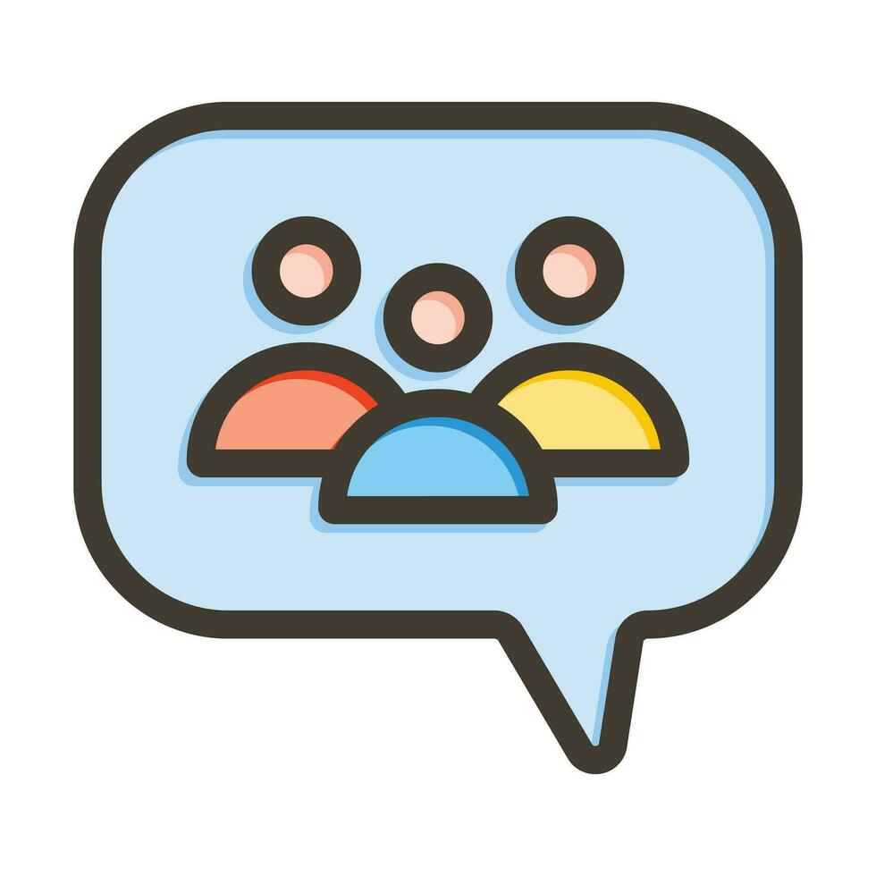 Group Chat Vector Thick Line Filled Colors Icon For Personal And Commercial Use.