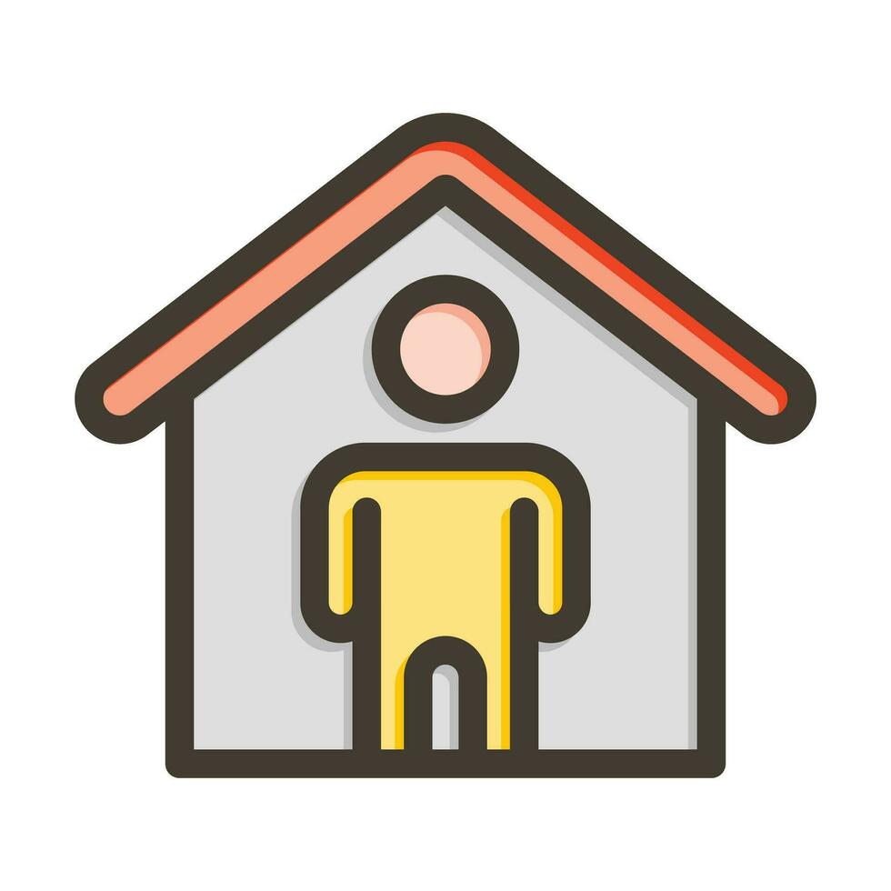 Stay At Home Vector Thick Line Filled Colors Icon For Personal And Commercial Use.