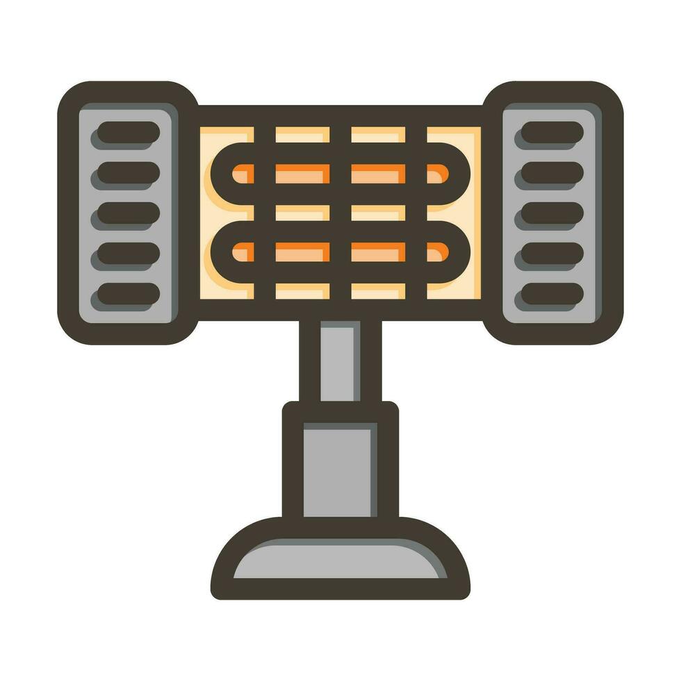 Infrared Heater Vector Thick Line Filled Colors Icon For Personal And Commercial Use.