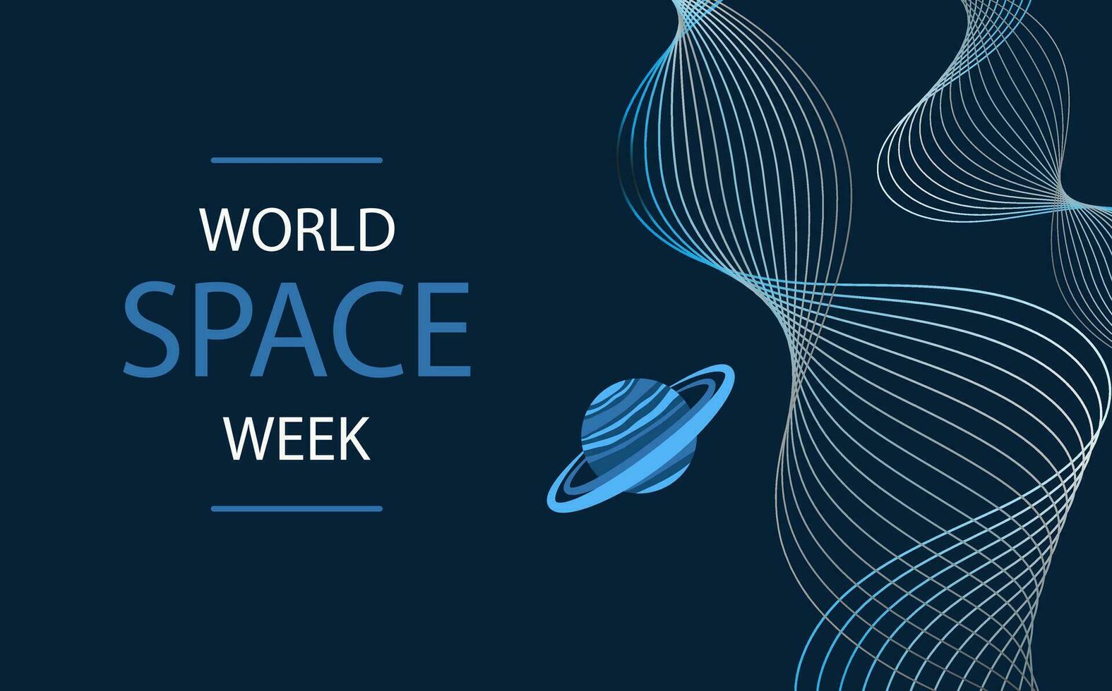 World Space Week. October 4-10. Vector illustration. Holiday concept. Template for background, banner, card, poster with text inscription.