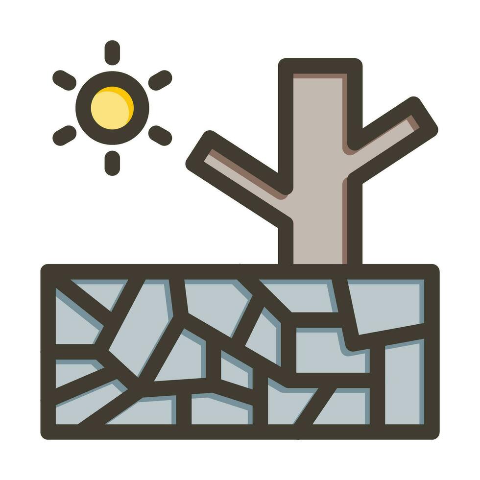 Drought Vector Thick Line Filled Colors Icon For Personal And Commercial Use.