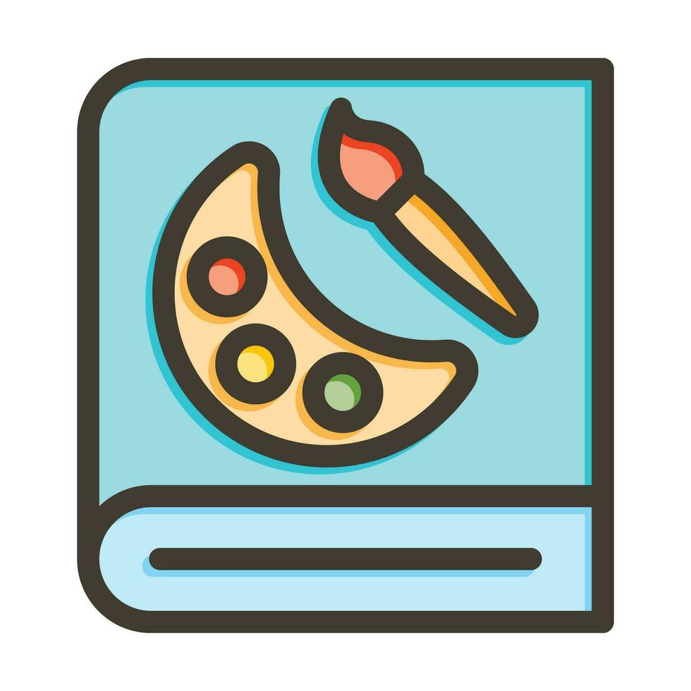 Arte libro vector grueso línea lleno colores icono para personal y comercial usar.