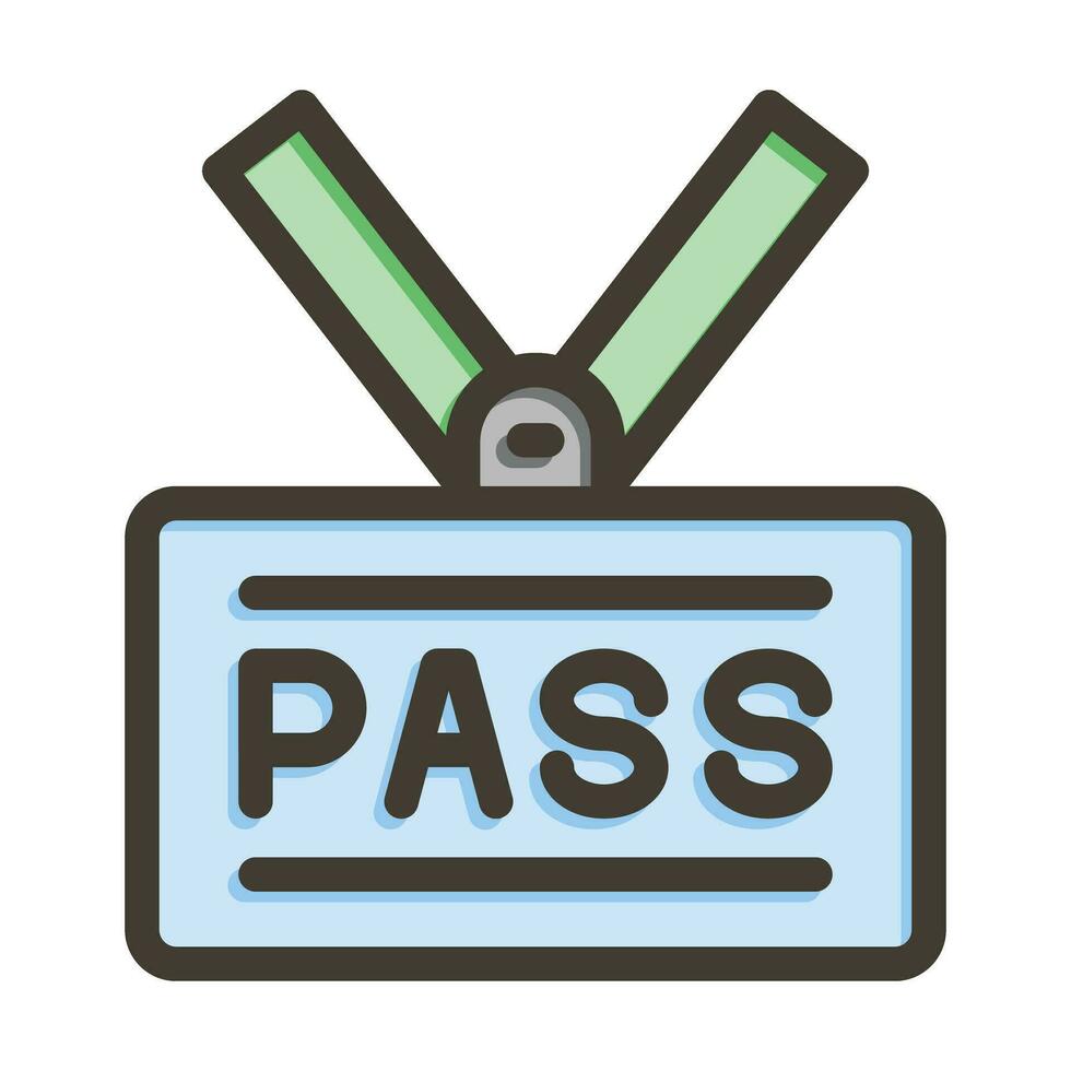 Pass Vector Thick Line Filled Colors Icon For Personal And Commercial Use.