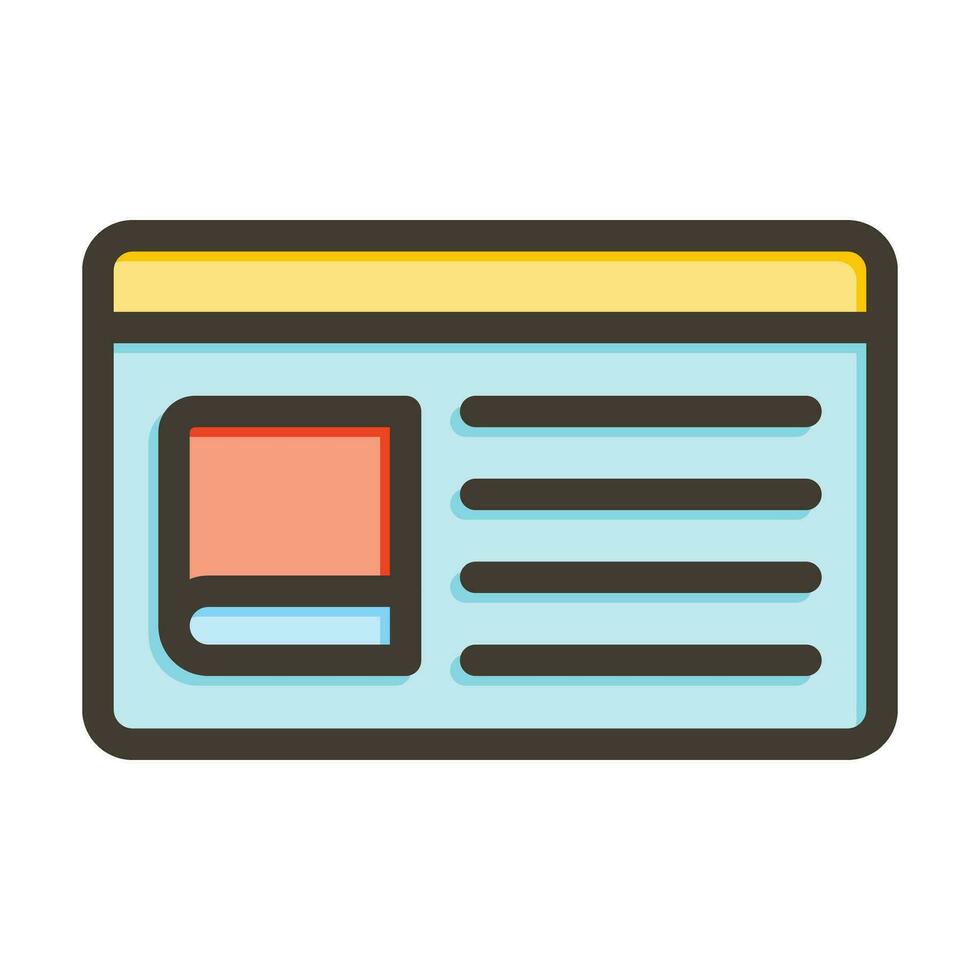 biblioteca tarjeta vector grueso línea lleno colores icono para personal y comercial usar.