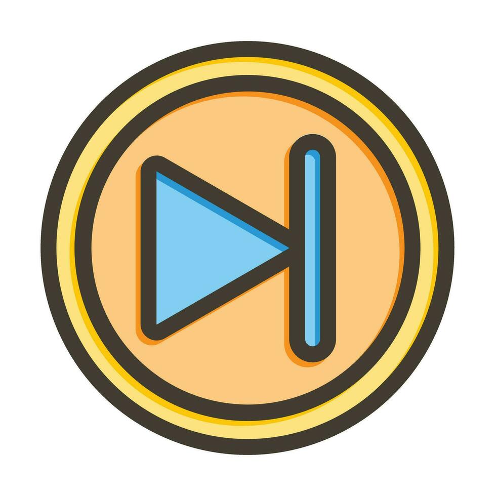 Skip Vector Thick Line Filled Colors Icon For Personal And Commercial Use.